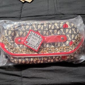 Brighton Red and Cream Cosmetic Bag